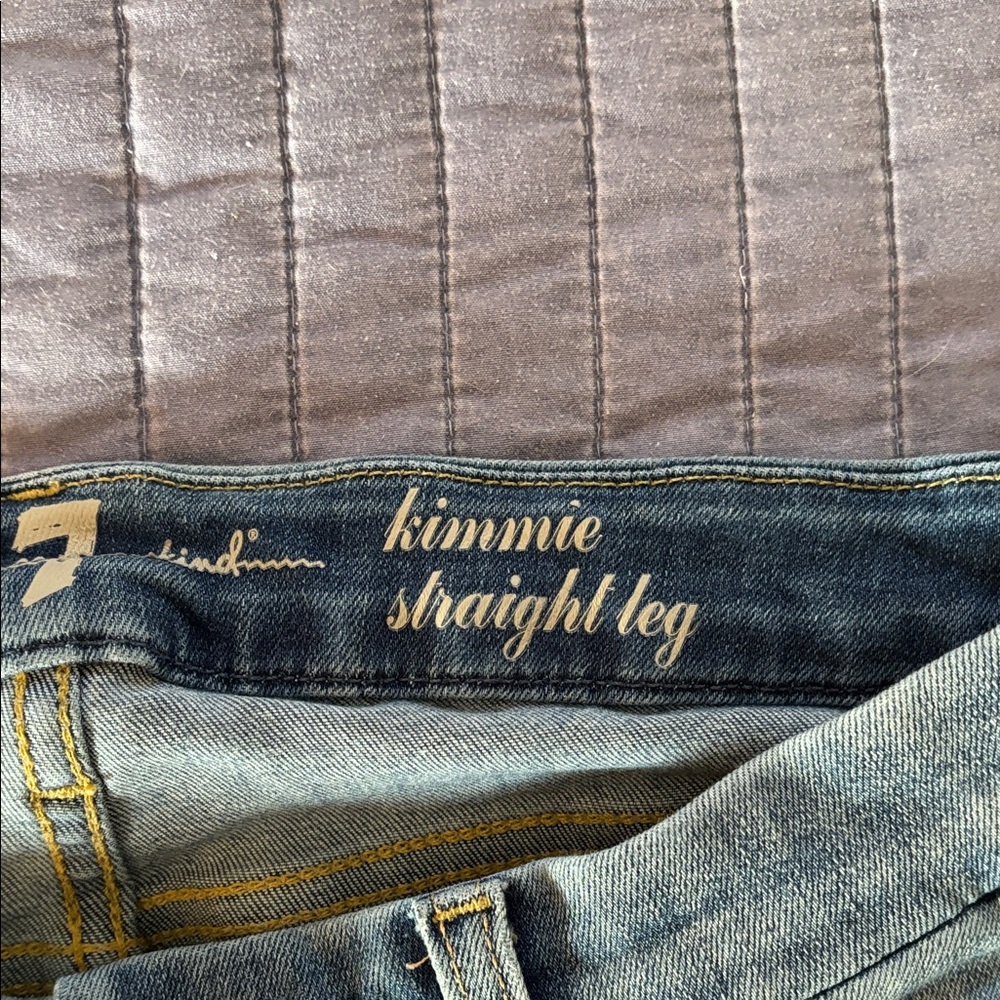 7 For All Mankind Women's Dark Blue Straight-Leg Jeans - Picture 3 of 8